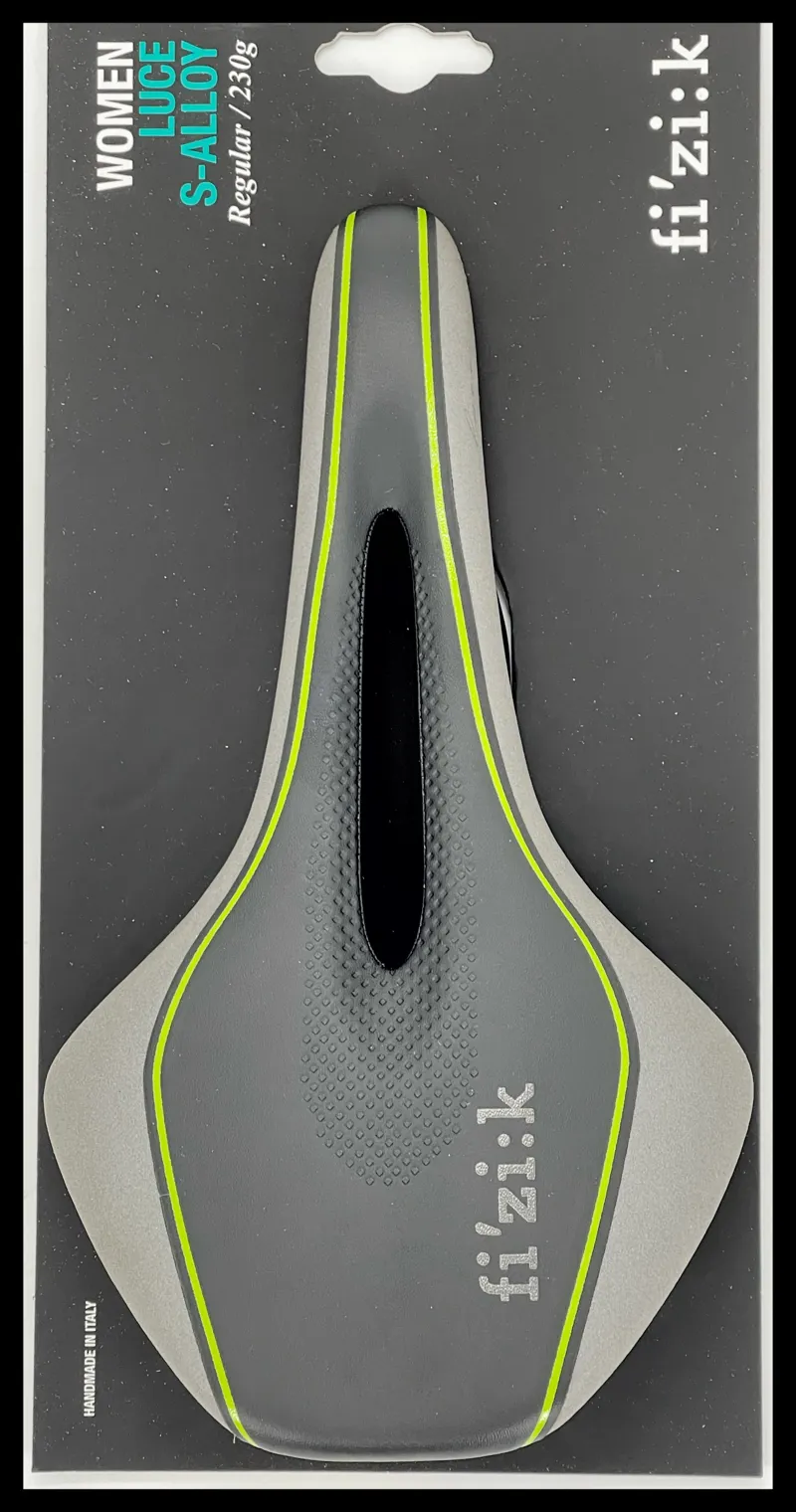 Fizik Luce S Alloy Large 155 mm Black Grey Lime Womens saddle-1